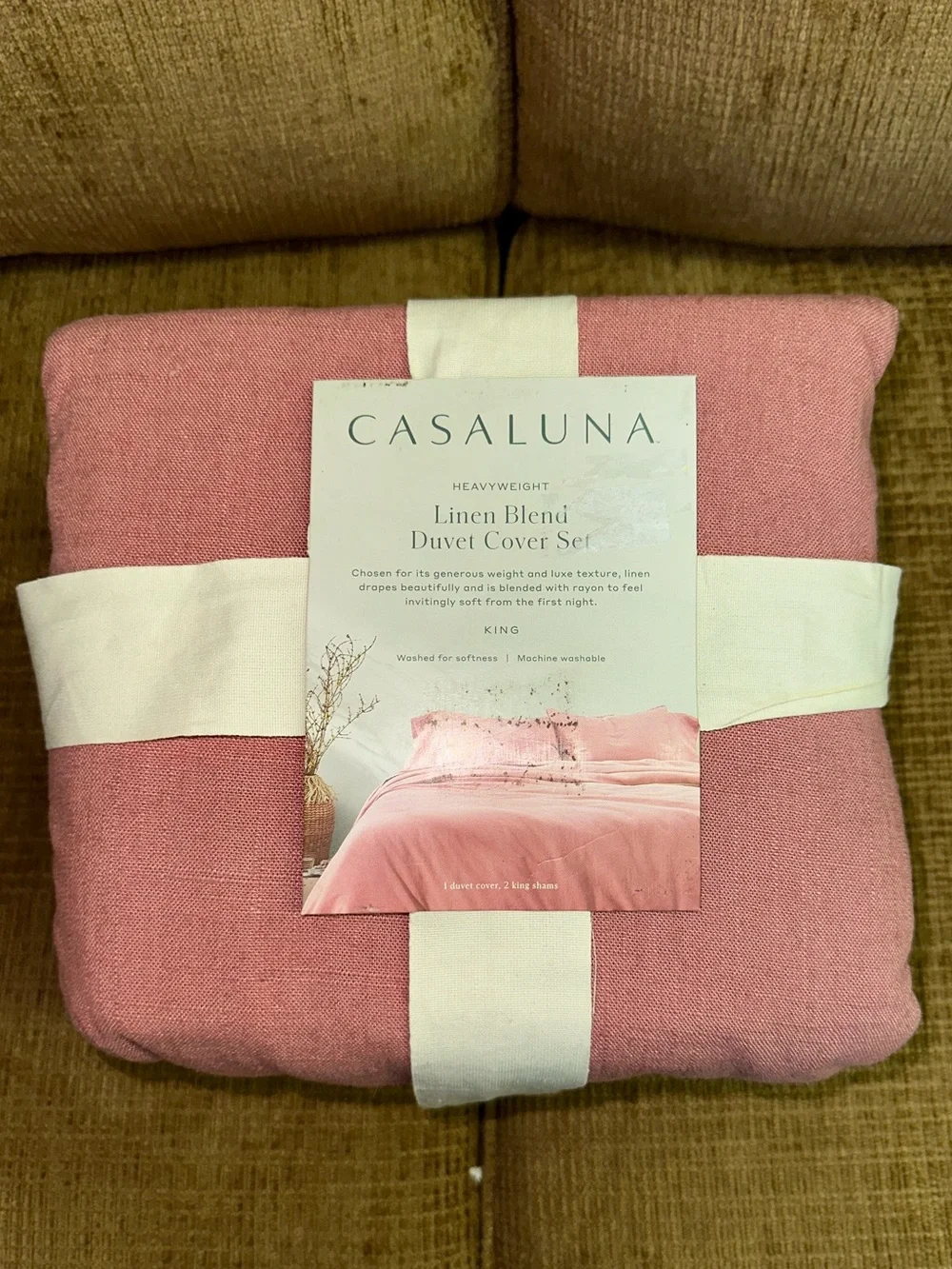 Casaluna King Heavyweight Linen Blend Duvet Set